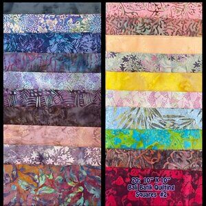 Princess Mirah Bali Batik layer cake: 20 X 10” squares